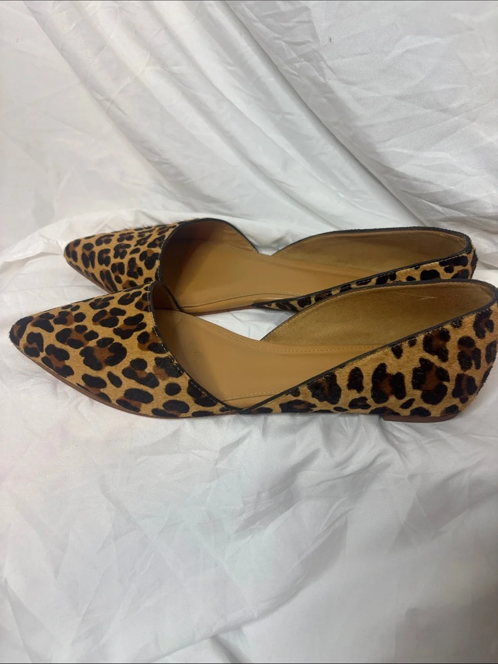 J. Crew Leopard Print Pointed D'Orsay Flats in Tan and Black - Picture 4 of 10